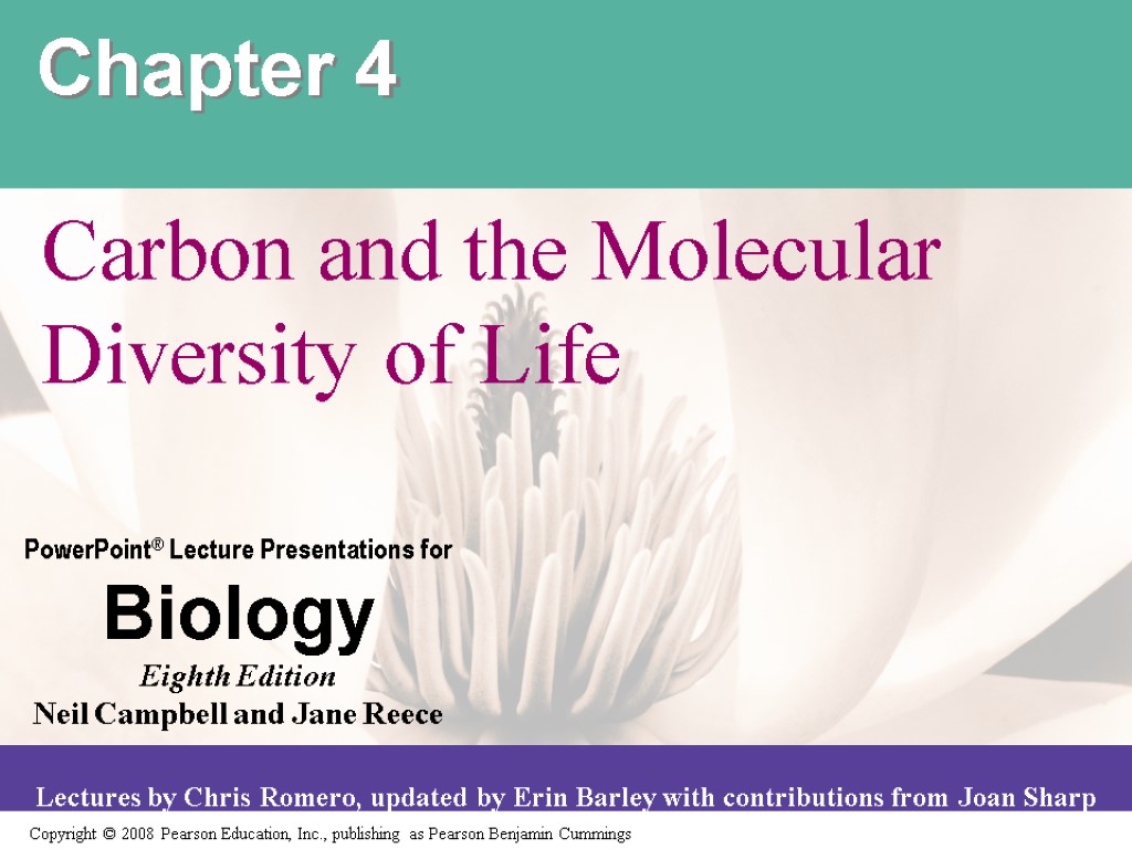 Chapter 4 Carbon and the Molecular Diversity of Life